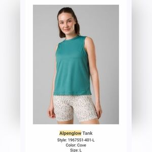 Prana Alpenglow Tank, Cove color, Size L
